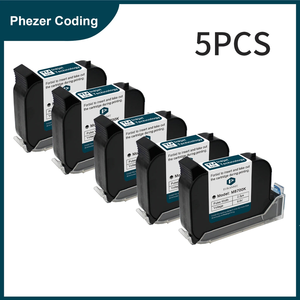 Phezer A Level Ink 1/3/5pcs Handheld Online Inkjet Printer Cartridge Quick Dry Black B Level 12.7mm Original Parts Office