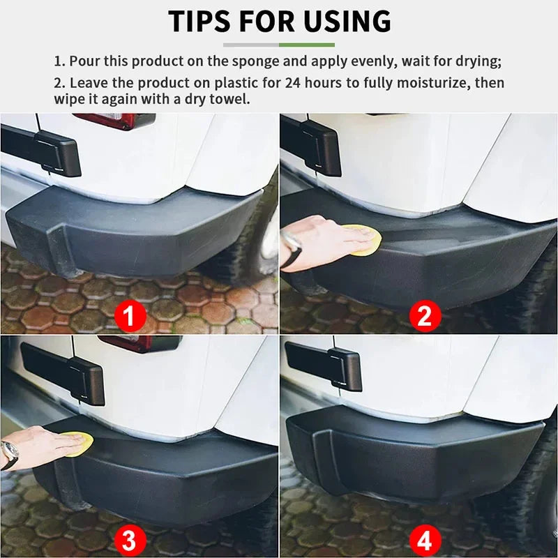 Car Plastic Restorer – Back to Black Gloss Coating & Leather Renovator Polish